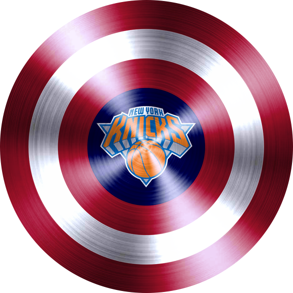 Captain American Shield With New York Knicks Logo vinyl decal